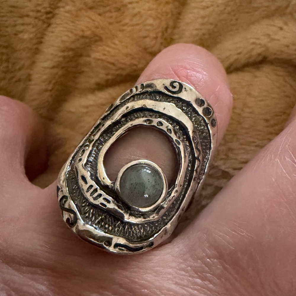 sterling and labradorite ring